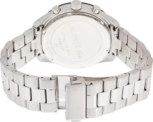 Miniatura 4 de Lacoste Reloj Boston de cuarzo para hombre con correa de acero inoxidable, plata, 20 (Modelo 2011080), Plateado, Reloj de cuarzo