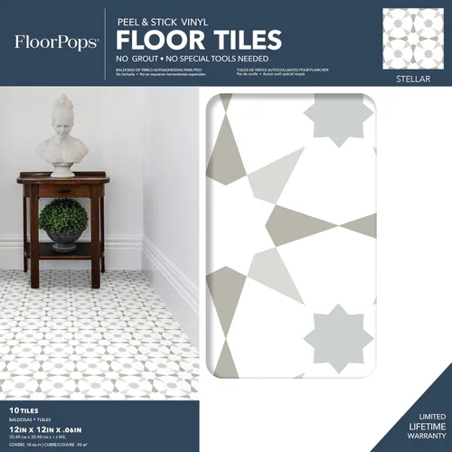 Miniatura 2 de FloorPops FP2952 Stellar Peel & Stick - Azulejos para piso, multicolor