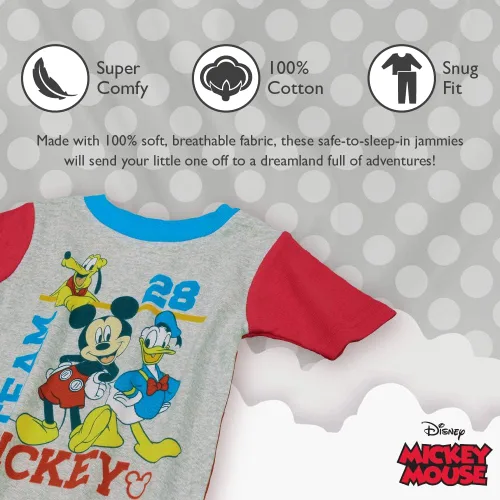 Miniatura 3 de Disney Boys 4-Piece Snug-fit Cotton Pajamas Set