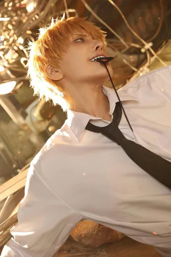 Miniatura 2 de VZQI Chainsaw Man Cosplay Denji Collar Metal Negro Colgante Cuerda Elástica