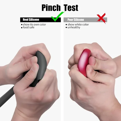 Miniatura 9 de Juego de 2 espátulas y cucharas de silicona con raspador: Doosu, espátulas planas de silicona para hornear, resistentes al calor hasta 600°F
