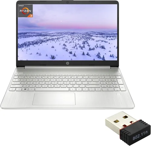 HP Computadora portátil 2023, pantalla HD de 15.6", AMD Ryzen 3 5300U (4 núcleos), 12 GB de RAM, SSD de 512 GB, gráficos AMD Radeon, Wi-Fi,