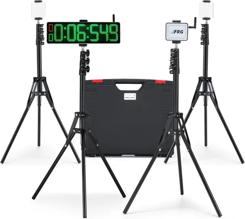 Temporizador láser inalámbrico alimentado para sprints con soporte alto, sistema de temporizador de sprint láser, reloj de carrera con trípode para