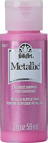 Miniatura 20 de FolkArt Pintura Acrílica Metálica para Manualidades, Fucsia Chispeante 60 ml Pintura Premium con Acabado Metálico, Perfecta para Aplicar Fácilmente