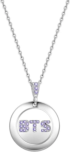 YANENG KPOP Bangtan - Collar con colgante de circonita cúbica para fanáticos del ejército regalo para mujeres y niñas Metal Circonia cúbica