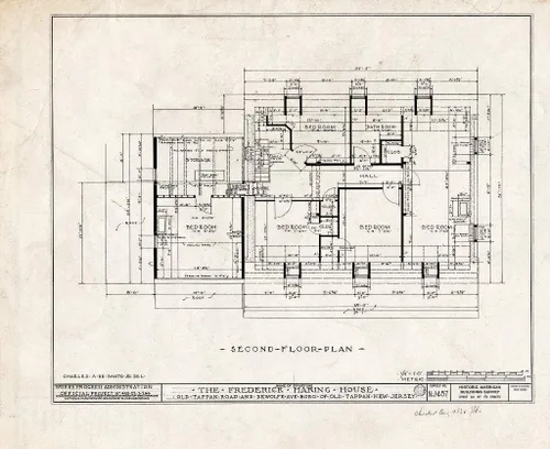 Historic Pictoric : Blueprint HABS NJ,2-TAPO,3- (Hoja 10 de 19) - Frederick Haring House, Old Tappan & DeWolfe Roads, Old Tappan, Bergen County, NJ