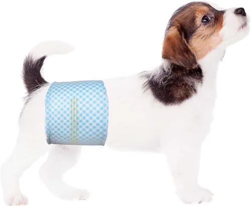 Bandas desechables para el vientre para perros machos, pañales para cachorros machos con indicador de humedad, pañales suaves y superabsorbentes,