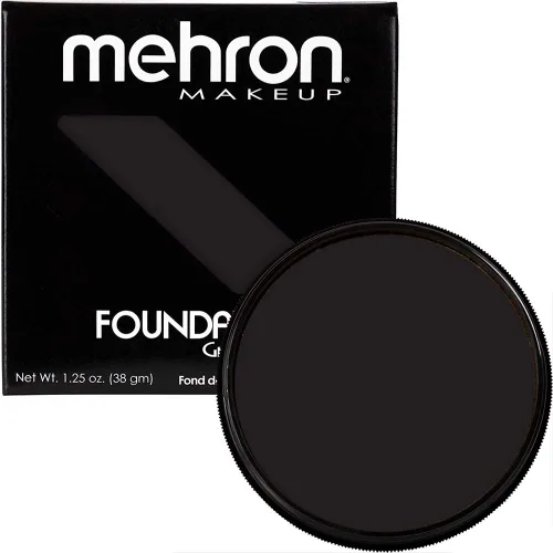 Mehron Greasepaint- Base de maquillaje(1.25 onzas), Negro