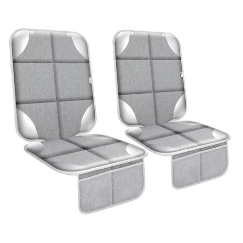 Miniatura 16 de Protector de asiento de automóvil para silla infantil, resistente al agua 600D, protege el asiento de las huellas del bebé, con respaldo Negro 2