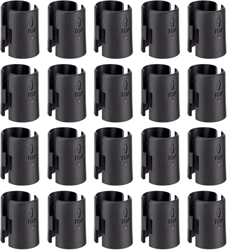 Miniatura 9 de Clips de alambre para estanterías, paquetes de 18 unidades, clips de bloqueo para estanterías de alambre para postes de 1", mangas de estanterías