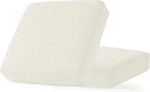 Miniatura 82 de CHUN YI - Funda elástica de cojín para sofá biplaza, funda de asiento de sofá con tela jacquard de elastano (mediana, color marfil blanco)
