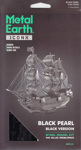 Miniatura 6 de Rompecabezas de metal tierra 3D negro perla barco piratas del Caribe rompecabezas de metal modelo kits para adultos nivel moderado 5.8 x 1.8 x 4.5 in