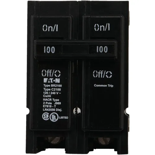 Miniatura 2 de Eaton Corporation Br2100 Disyuntor de Circuito Intercambiable de Doble Polo, 120/240V, 100 Amperios