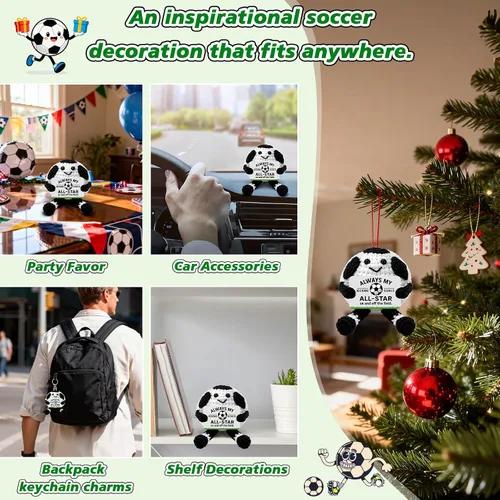 Miniatura 8 de Graciosos regalos de fútbol para niños, niñas, hombres, mujeres, mini accesorios de pelota de fútbol, cosas geniales, jugadores, amantes, peluches