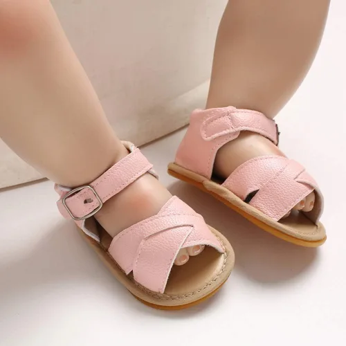 Miniatura 2 de SOFMUO Sandalias brillantes con lazo para bebés, niñas y niños, suela de goma antideslizante y suave de primera calidad, zapatos de verano