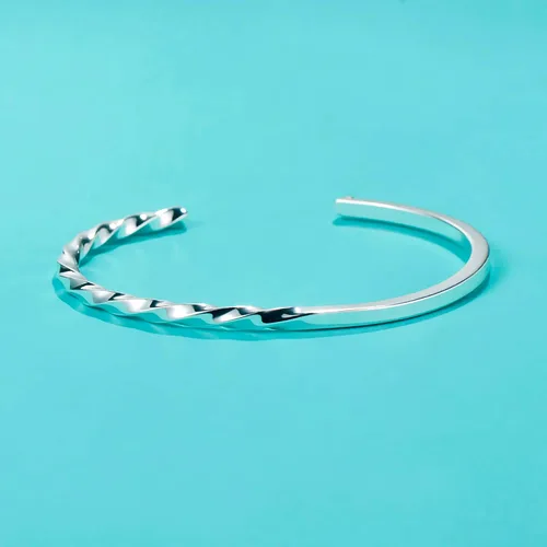 Miniatura 2 de UNY JEWEL La joyería hace una declaración de alambre de cable medio trenzado medio striaght brazalete hace un elegante regalo de Navidad