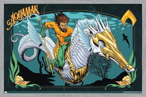 Miniatura 14 de Trends International DC Comics Movie Aquaman y el Reino Perdido - Póster de pared con ilustración de Aquaman, 14.72 x 22.37 pulgadas, versión