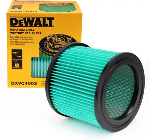 DEWALT Filtro de vacío HEPA de repuesto DXVC4003, apto para la mayoría de aspiradoras húmedas y secas de 4 a 5 galones, filtro de cartucho