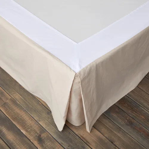 Miniatura 24 de BISELINA - Falda de cama de lino francés con volantes plisados de 22 pulgadas, caída a medida, mezcla natural de lino y algodón, funda para cama