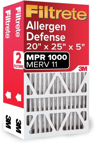 Filtrete - Filtro de aire para aire acondicionado y calentador de 20 x 25 x 5 pulgadas, MPR 1000, MERV 11, para dispositivos Lennox, defensa contra