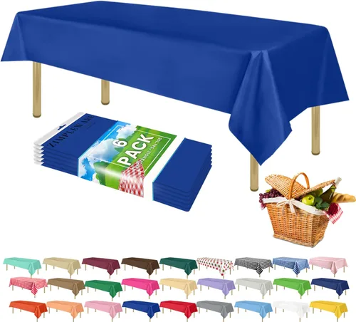Miniatura 78 de Zimpleware - Mantel redondo de plástico para fiestas de 213 cm (84 pulgadas) de diámetro (paquete de 1, 6 y 12 unidades)