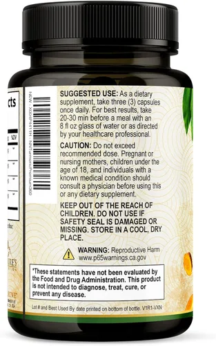 Miniatura 8 de Suplemento de curcumina de cúrcuma de 2350 mg – 95% curcuminoides con cúrcuma orgánica y jengibre, pimienta negra BioPerine para una mejor
