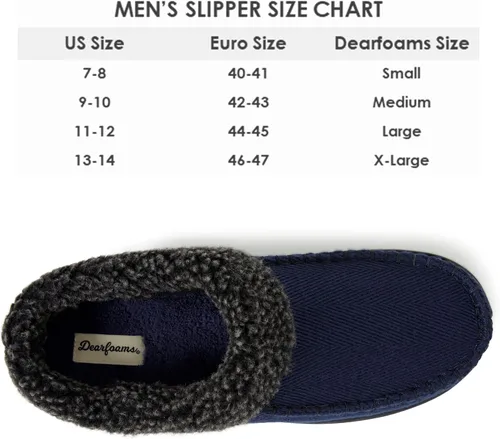 Miniatura 4 de Dearfoams - Pantuflazueco de gamuza de microfibra para hombre, con puntada de látigo
