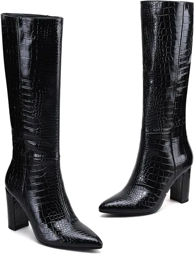 Miniatura 5 de Modatope Botas altas hasta la rodilla para mujer, botas altas de equitación para mujer, botas largas de pantorrilla, botas GoGo, botas gruesas