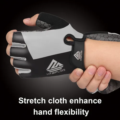Miniatura 5 de HTZPLOO Guantes de bicicleta guantes de ciclismo guantes de ciclismo de medio dedo guantes de bicicleta para hombres y mujeres con almohadilla