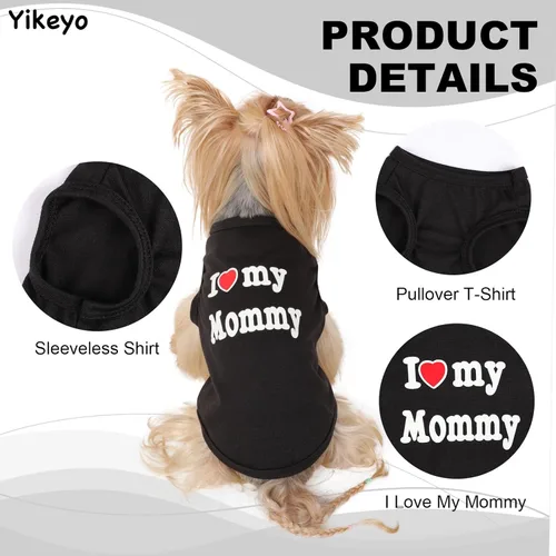 Miniatura 3 de Paquete de 2 camisetas sin mangas para perros pequeños, camiseta sin mangas para perros pequeños, camiseta sin mangas transpirable con texto