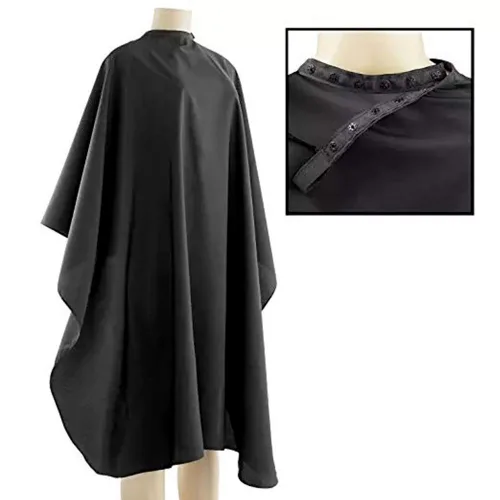 Miniatura 2 de Capa de peluquería negra impermeable para peluquería profesional con cierre de metal a presión para cortar el cabello (negro, paquete de 10)
