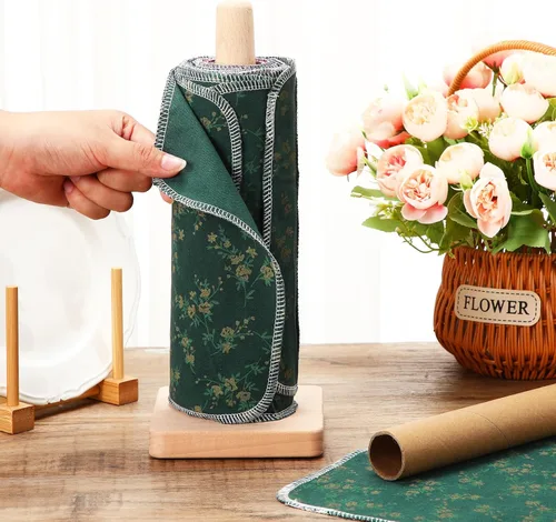 Miniatura 3 de VitalCozy 25 toallas de papel reutilizables de algodón reutilizables, absorbentes y lavables, con rollo de paños de cocina para cocina