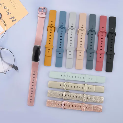 Miniatura 7 de Paquete de 4 correas deportivas compatibles con Fitbit Luxe para mujeres y hombres, correas deportivas de repuesto de silicona suave para Fitbit