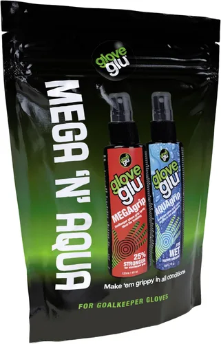 gloveglu - Guantes de portero en espray | Guantes de portero de 4.1 fl oz en aerosol MEGAgrip + guante de portero de 1.7 fl oz en aerosol para lavar
