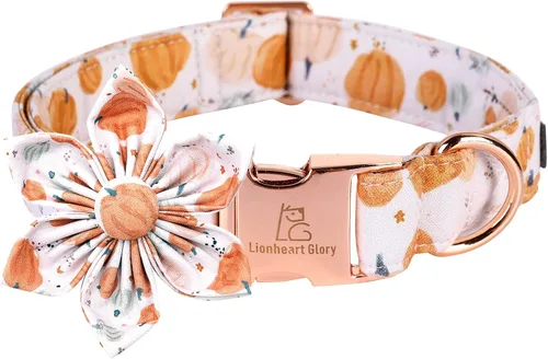 Miniatura 7 de Collares de perro Lionheart glory de Halloween con flores, collar de calavera con flores, collar para mascotas niña y niño, collar de perro flor