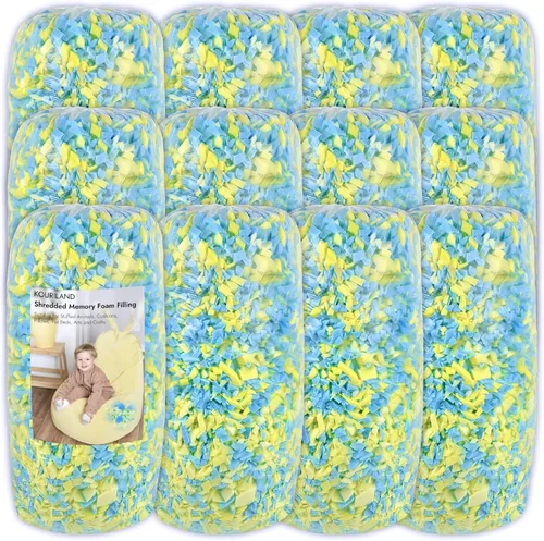 Miniatura 24 de Relleno de puf de 5 libras, repuesto de espuma viscoelástica triturada con gel de enfriamiento, relleno de espuma suave y de alta resistencia