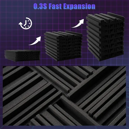 Miniatura 3 de VallisCo Paquete de 52 paneles acústicos mejorados de 2 x 12 x 12 pulgadas, paneles de espuma acústica para insonorización, reducción de ruido