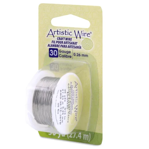Miniatura 27 de Artistic Wire Alambre de Cobre Coloreado Plateado en Plata Resistente al Deslustre para Manualidades y Envolver Joyería, Resistente al Deslustre
