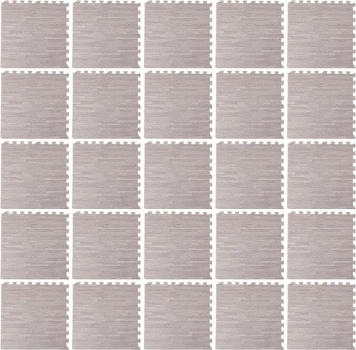Miniatura 8 de Azulejos de espuma estampada de 0.4 pulgadas de grosor, 24 x 24 pulgadas, 25 piezas, suelo protector estilo grano de madera, para el hogar