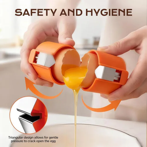 Miniatura 3 de Abridor de cáscaras de huevo, removedor de cáscara multifuncional mejorado para huevos crudos y duros, abridor de cáscaras de huevos de acero
