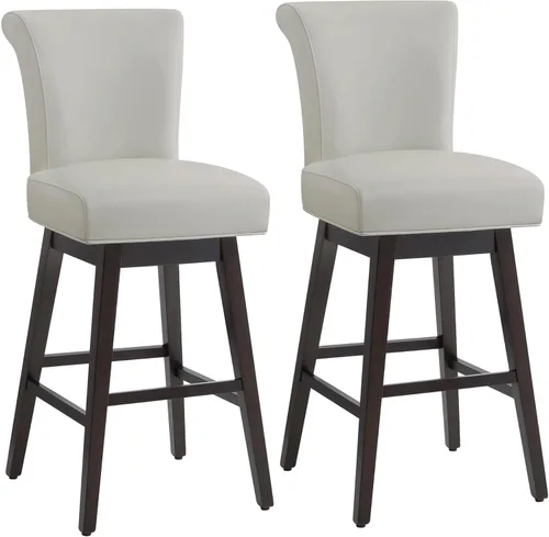 Miniatura 24 de CHITA Taburete giratorio de 26 pulgadas con altura de mostrador, taburete de bar tapizado moderno con respaldo certificado FSC de cuero sintético