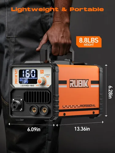 Miniatura 7 de Soldador MIG de 160A, soldador sin gas 3 en 1, soldador multiproceso Flux MIG/Lift TIG/Stick, máquina de soldar de 110V, control sinérgico IGBT
