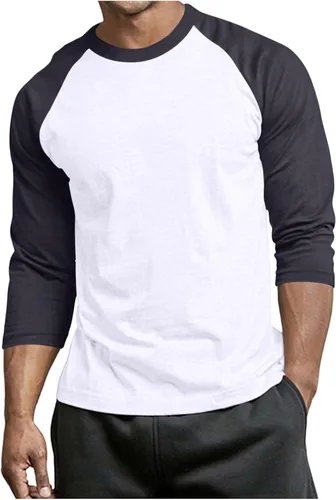Miniatura 6 de Men's Raglan Long Sleeve Tee Shirts Color Block Crew Neck T Shirt Lightweight Soft Casual Basic Tshirts Running Tops