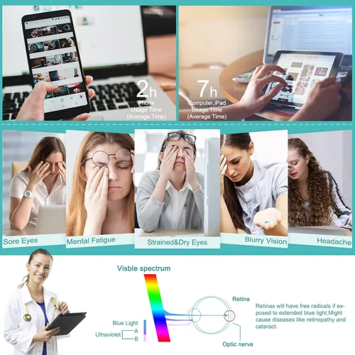 Miniatura 5 de Lentes de bloqueo de luz azul para mujeres y hombres, lentes transparentes transparentes para videojuegos, lectura, computadora, TV, TV