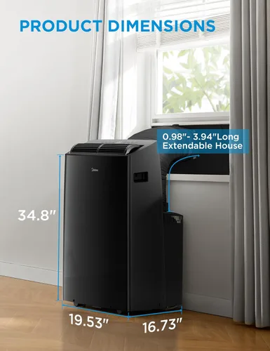 Miniatura 8 de Midea Duo 12,000 BTU (10,000 BTU SACC) Inversor de alta eficiencia, aire acondicionado portátil ultra silencioso, enfría hasta 450 pies cuadrados