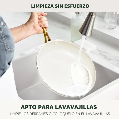 Miniatura 8 de GreenPan Juego de utensilios de cocina Swift antiadherentes de 12 piezas, ollas y sartenes de cerámica sin PFAS con tapas, apto para lavavajillas