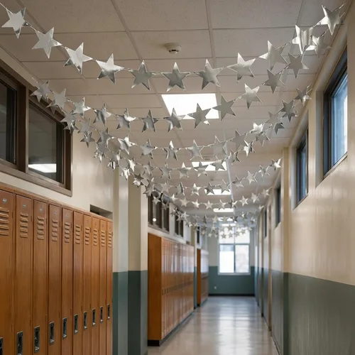 Miniatura 5 de Leinuosen 80 Piezas de Recortes de Estrellas de Purpurina, Estrellas de Cartón de Papel Impresas Dobles, Decoraciones para Tablón de Anuncios, Pared