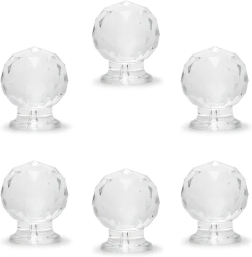 Miniatura 11 de MroMax 2 piezas de mango pequeño, perilla acrílica de diamante, mini perillas autoadhesivas, perilla de tamaño pequeño de 0.748 in de diámetro