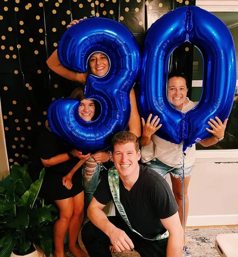 Miniatura 3 de Lovoir Globo azul marino de 40 pulgadas con el número 0 de gran tamaño de papel de aluminio de Mylar para helio azul oscuro para fiesta de Azul