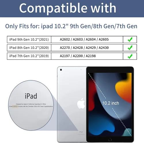 Miniatura 2 de ProtUTab Funda Compatible con iPad de 9ª Generación, Funda Slim Trifold con Soporte Auto Wake&Sleep para iPad de 8ª Generación (2020) y 7ª